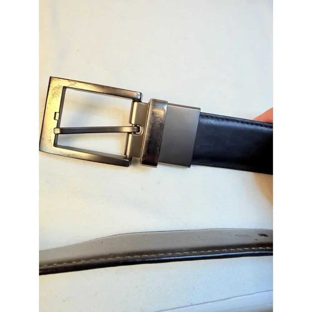 Men’s CFF Faux Black Leather Belt Size 54/56 1 1/2 Width